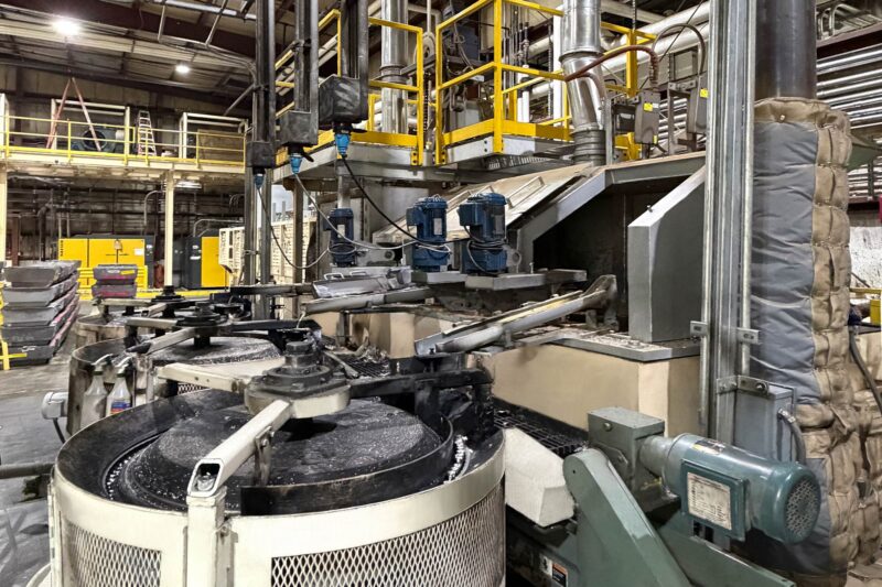 EAGLE equipment inside a factory, cylilnder caster