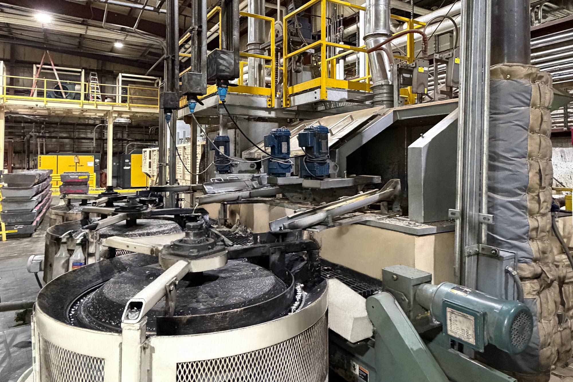 EAGLE equipment inside a factory, cylilnder caster