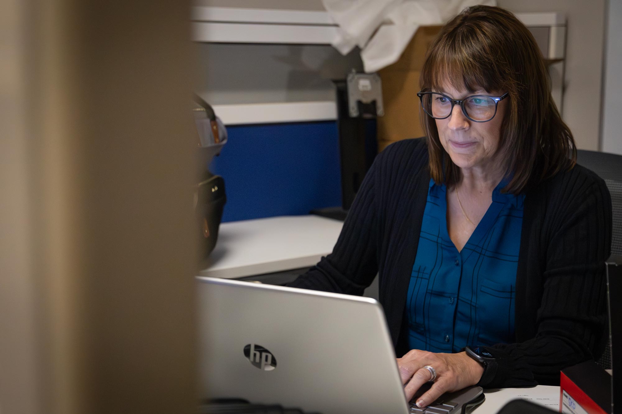 Female working on laptop computer
